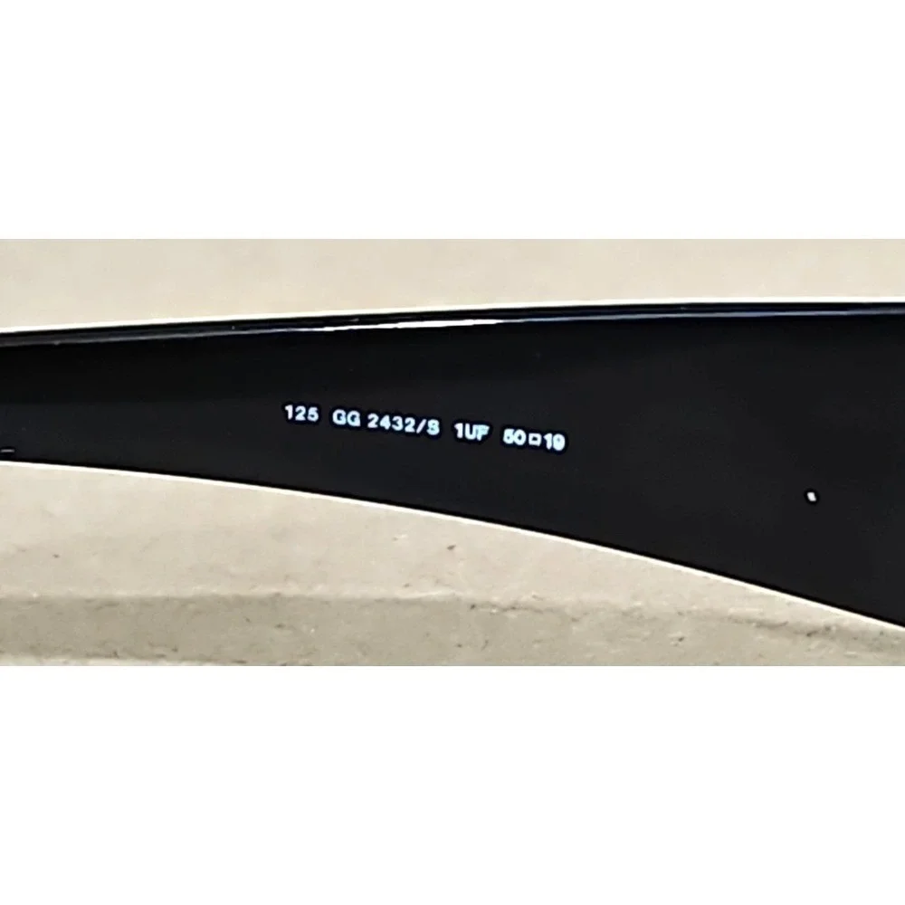 Gucci GG 2432/S 1UF Oval Wrap Black Sunglasses Frame Only 50-19-125